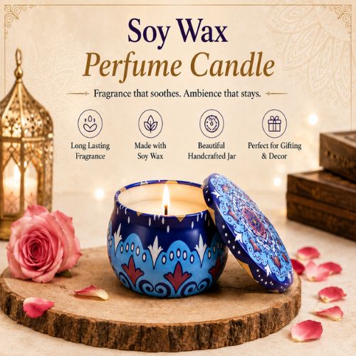 Mandala Tin Set Pack of 2 Scented Decorative Candles | Premium Soy Wax Aromatherapy Candles in Printed Metal Tin Jars | Long Lasting Fragrance for Home Décor, Meditation, Diwali, Festive Gifting & Relaxation - Image 2