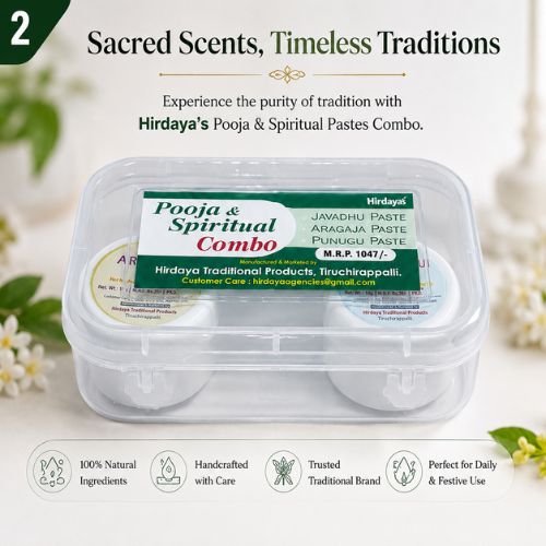 Traditional Javadhu Paste, Aragaja Paste & Punugu Paste Combo Pack (10g Each) | Long Lasting Natural Fragrance | Alcohol Free Temple & Daily Use Perfume Paste for Men & Women | Pack of 3 - Image 3