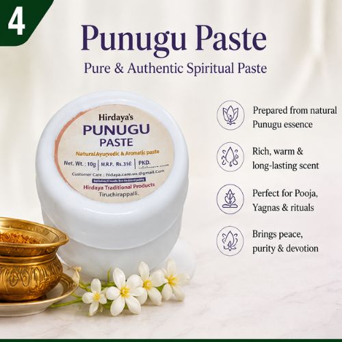 Traditional Javadhu Paste, Aragaja Paste & Punugu Paste Combo Pack (10g Each) | Long Lasting Natural Fragrance | Alcohol Free Temple & Daily Use Perfume Paste for Men & Women | Pack of 3 - Image 5