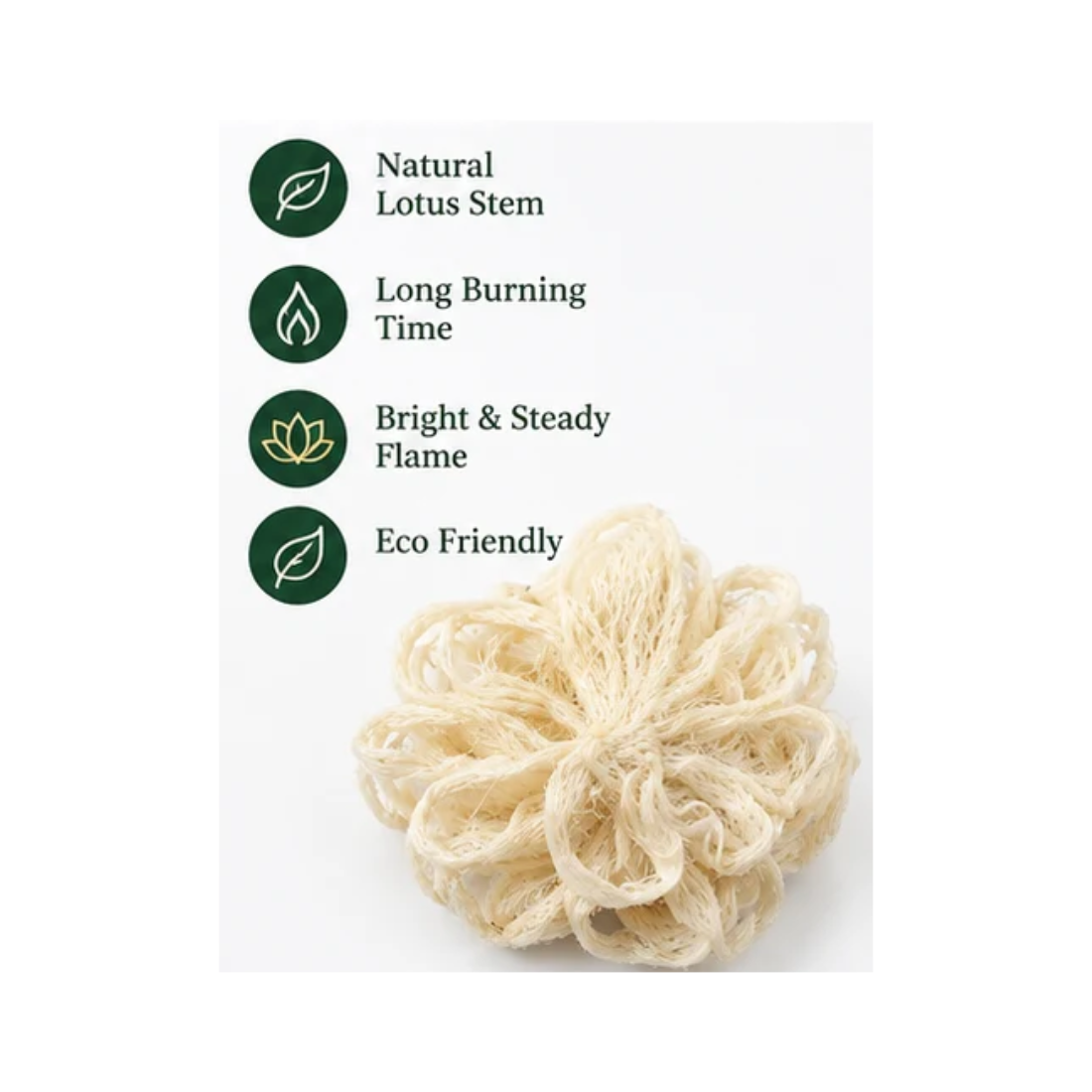 Lotus Stem Wicks for Diya – Pack of 10 Natural Lotus Wicks for Pooja, Prayer, Temple and Daily Worship - Image 3